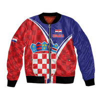 Personalized Croatia Coat of Arms Bomber Jacket Checkerboard Style