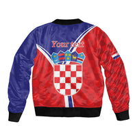 Personalized Croatia Coat of Arms Bomber Jacket Checkerboard Style