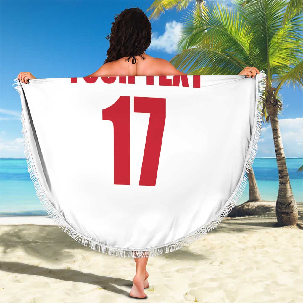Custom Colombia Football Beach Blanket Retro White Style