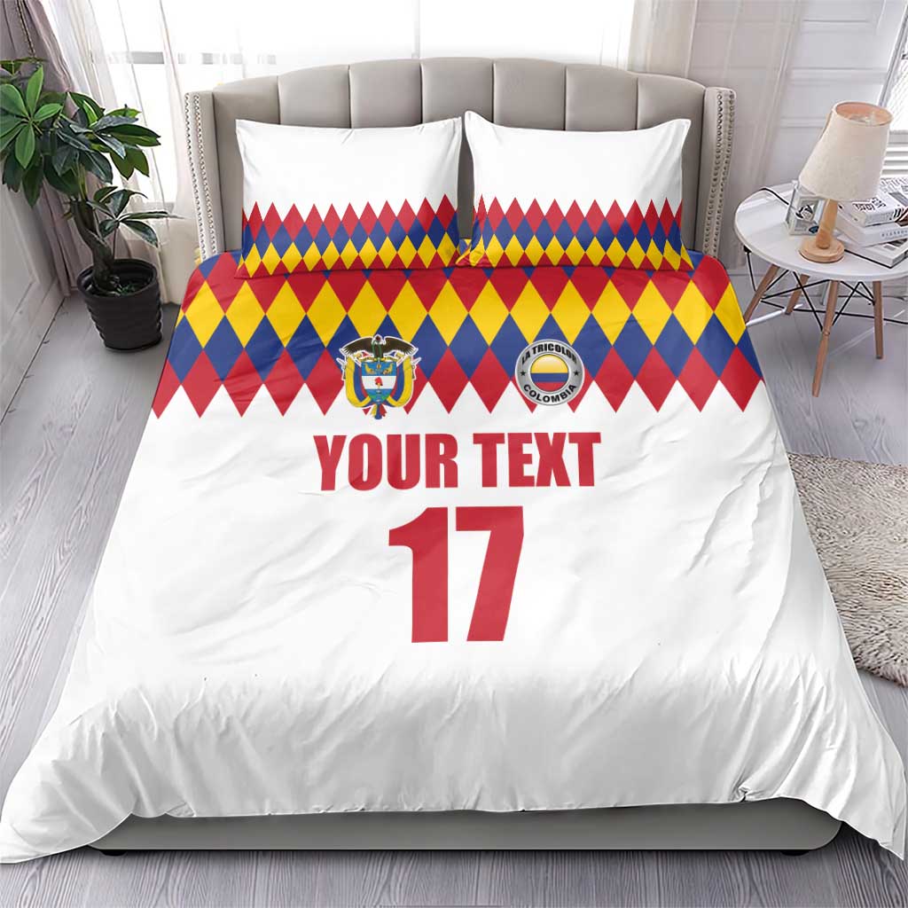 Custom Colombia Football Bedding Set Retro White Style