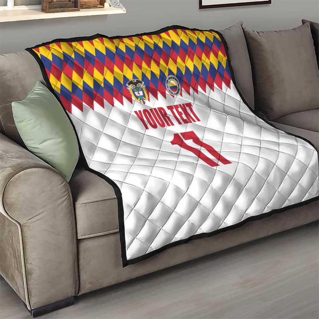Custom Colombia Football Quilt Retro White Style