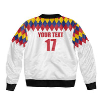 Custom Colombia Football Sleeve Zip Bomber Jacket Retro White Style