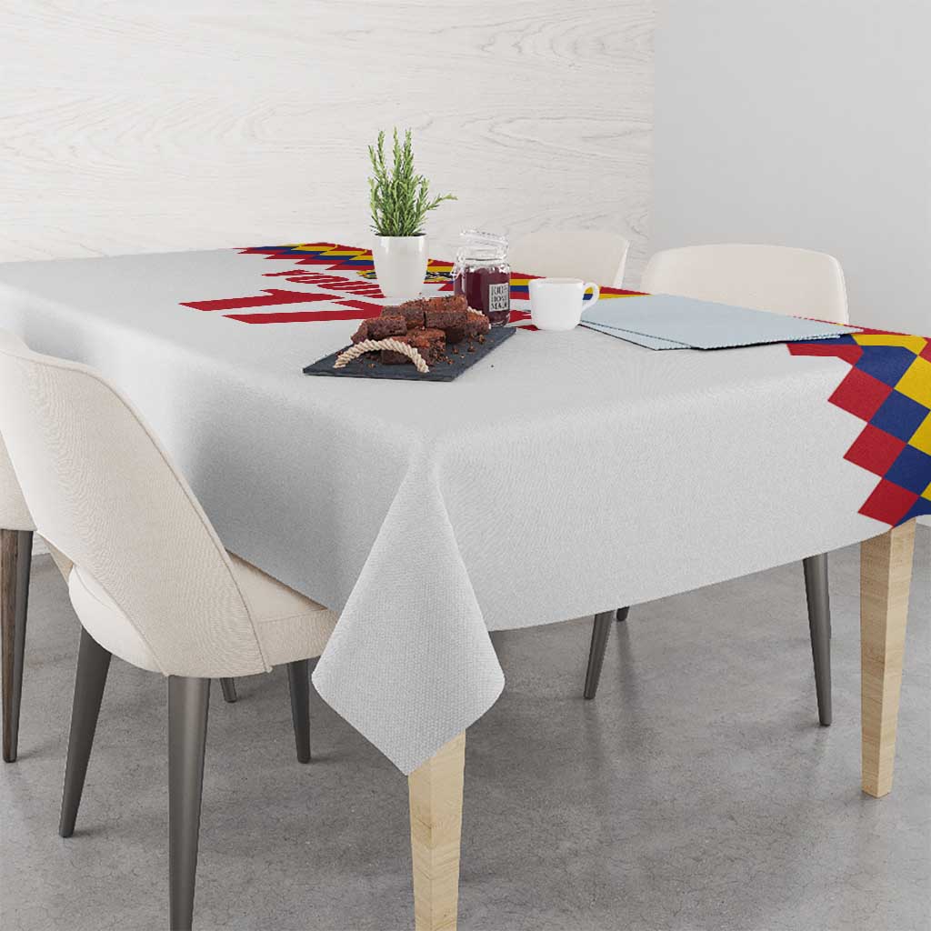 Custom Colombia Football Tablecloth Retro White Style