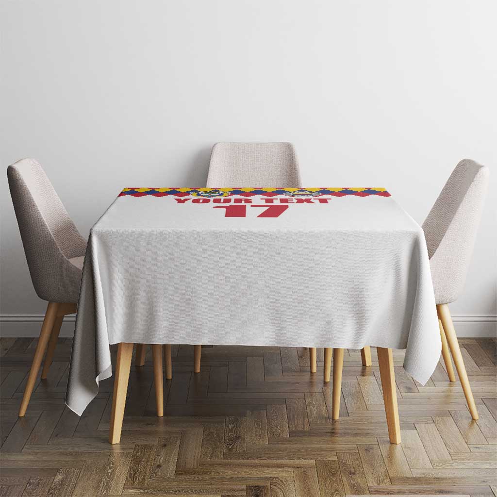 Custom Colombia Football Tablecloth Retro White Style
