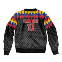 Custom Colombia Football Bomber Jacket Retro Black Style