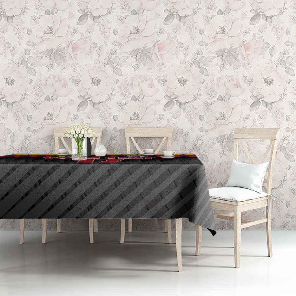 Custom Colombia Football Tablecloth Retro Black Style