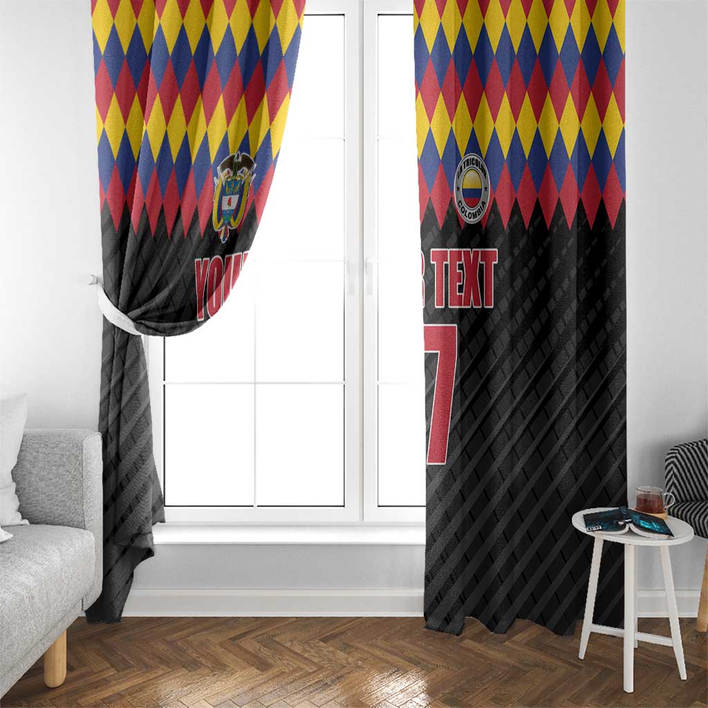 Custom Colombia Football Window Curtain Retro Black Style