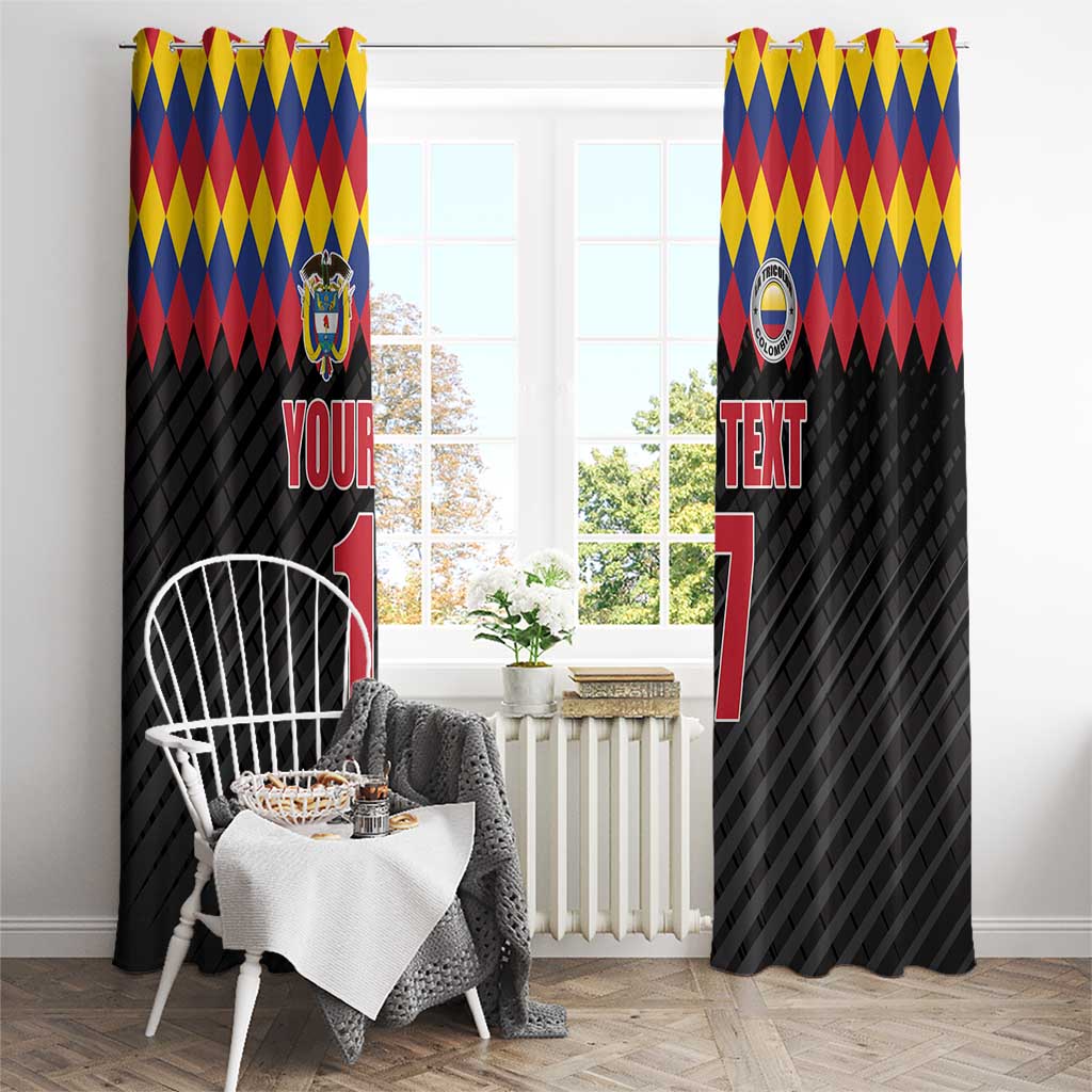Custom Colombia Football Window Curtain Retro Black Style