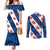 Netherlands Friesland Province Couples Matching Mermaid Dress and Long Sleeve Button Shirt Flag Style