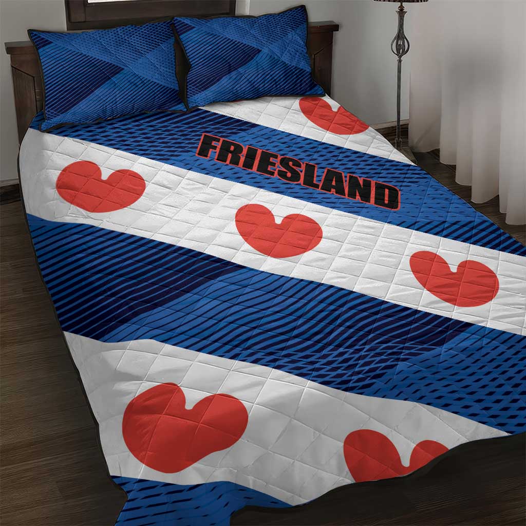 Netherlands Friesland Province Quilt Bed Set Flag Style