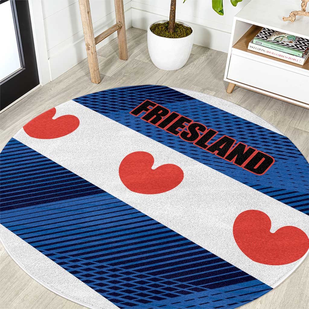 Netherlands Friesland Province Round Carpet Flag Style