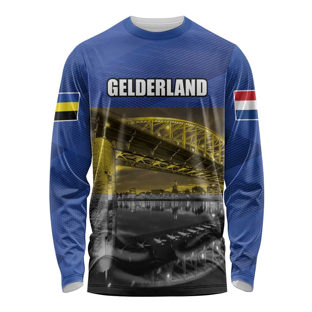 Netherlands Gelderland Province Long Sleeve Shirt Flag Style