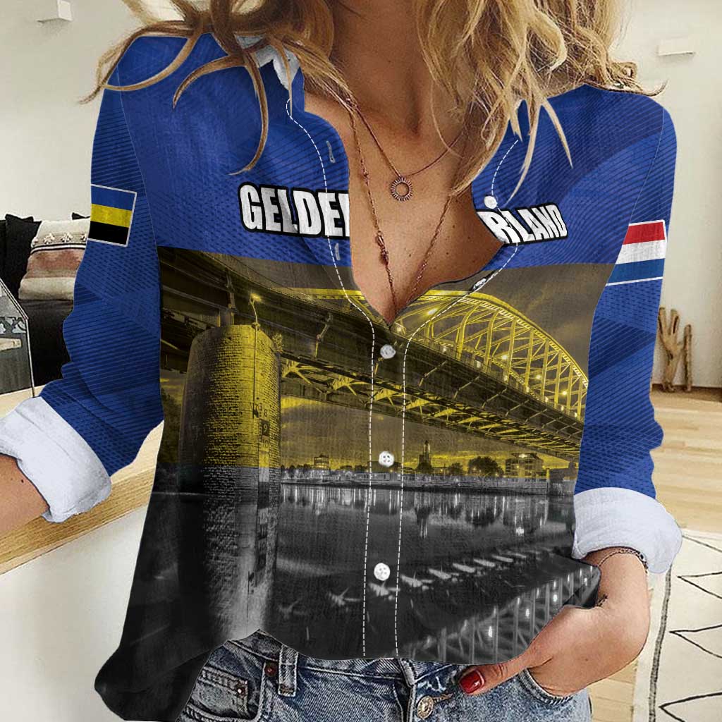 Netherlands Gelderland Province Women Casual Shirt Flag Style