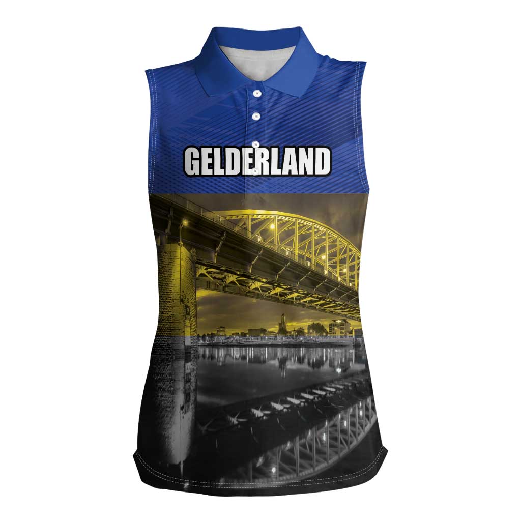 Netherlands Gelderland Province Women Sleeveless Polo Shirt Flag Style