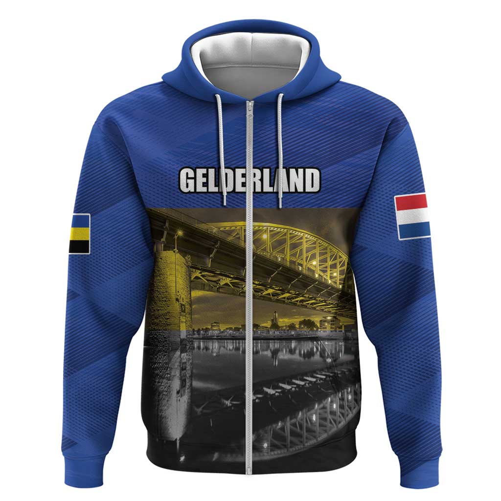 Netherlands Gelderland Province Zip Hoodie Flag Style