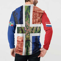 Netherlands Groningen Province Button Sweatshirt Flag Style
