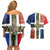 Netherlands Groningen Province Couples Matching Off Shoulder Short Dress and Hawaiian Shirt Flag Style