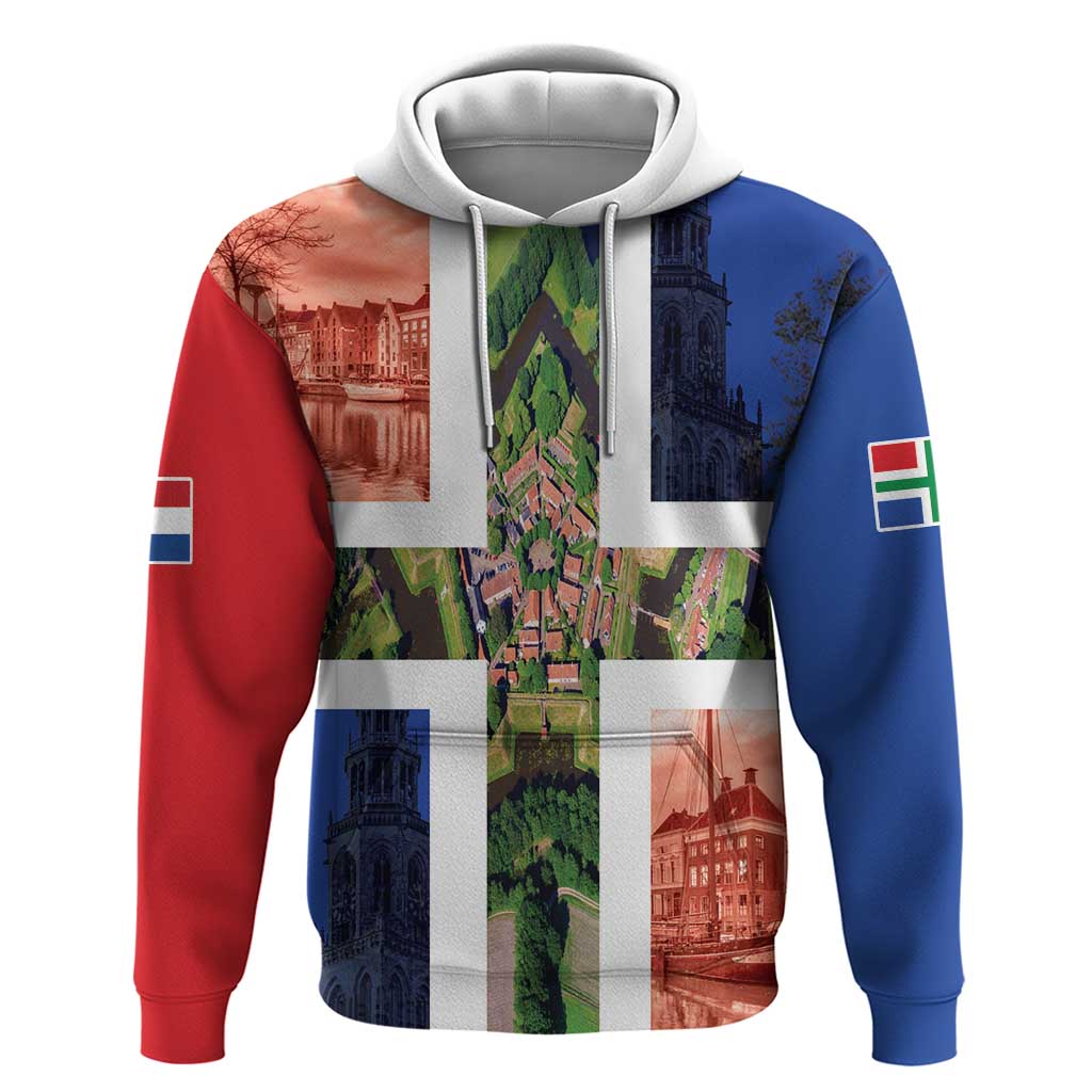 Netherlands Groningen Province Hoodie Flag Style