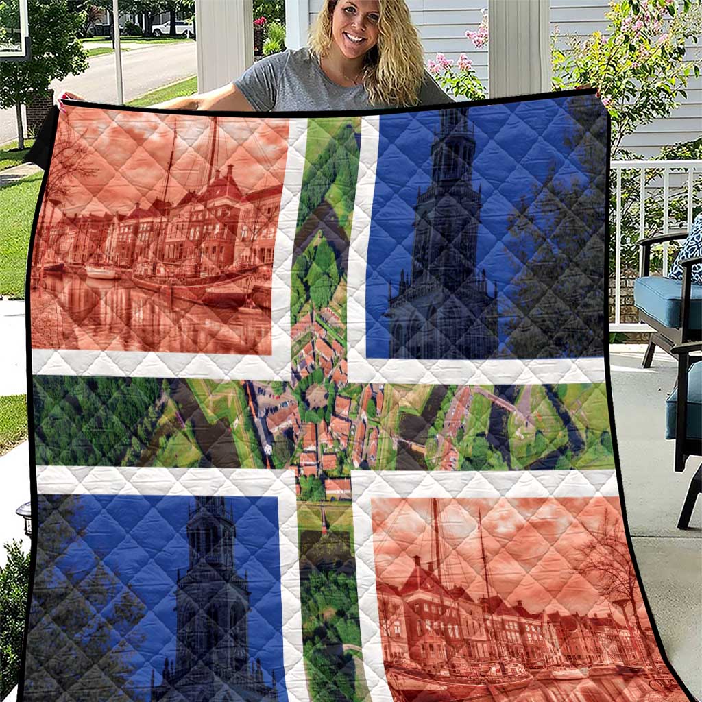 Netherlands Groningen Province Quilt Flag Style