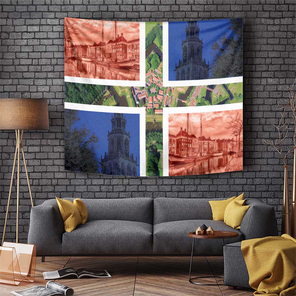 Netherlands Groningen Province Tapestry Flag Style