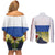 Netherlands Limburg Province Couples Matching Off Shoulder Short Dress and Long Sleeve Button Shirt Flag Style