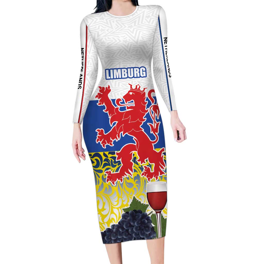 Netherlands Limburg Province Long Sleeve Bodycon Dress Flag Style