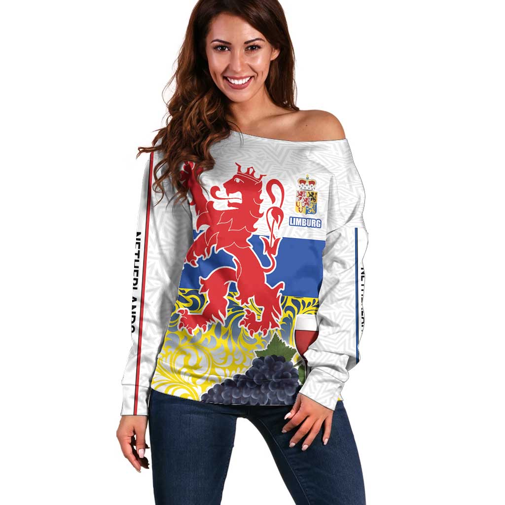 Netherlands Limburg Province Off Shoulder Sweater Flag Style