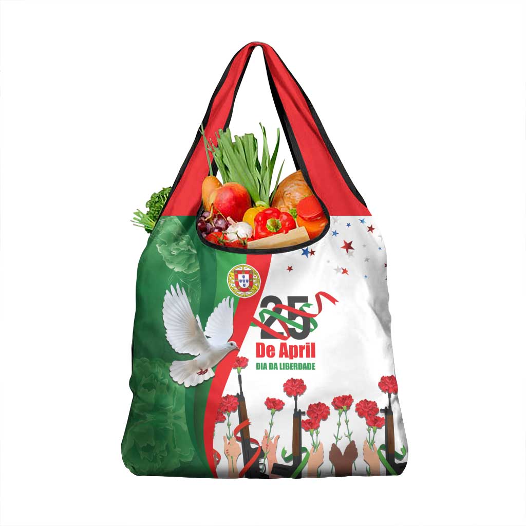 Portugal Carnation Revolution Grocery Bag Dia Da Liberdade 25 De April