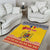 Personalized Vintage Romania Coat of Arms Area Rug Golden Eagle with Romanian Peony