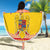 Personalized Vintage Romania Coat of Arms Beach Blanket Golden Eagle with Romanian Peony