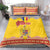 Personalized Vintage Romania Coat of Arms Bedding Set Golden Eagle with Romanian Peony