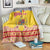 Personalized Vintage Romania Coat of Arms Blanket Golden Eagle with Romanian Peony