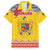 Personalized Vintage Romania Coat of Arms Family Matching Puletasi and Hawaiian Shirt Golden Eagle with Romanian Peony