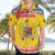 Personalized Vintage Romania Coat of Arms Hawaiian Shirt Golden Eagle with Romanian Peony