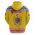 Personalized Vintage Romania Coat of Arms Hoodie Golden Eagle with Romanian Peony