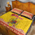 Personalized Vintage Romania Coat of Arms Quilt Bed Set Golden Eagle with Romanian Peony