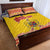 Personalized Vintage Romania Coat of Arms Quilt Bed Set Golden Eagle with Romanian Peony