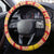 Vintage Romania Coat of Arms Steering Wheel Cover Golden Eagle with Romanian Peony