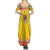 Personalized Vintage Romania Coat of Arms Summer Maxi Dress Golden Eagle with Romanian Peony