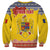 Personalized Vintage Romania Coat of Arms Sweatshirt Golden Eagle with Romanian Peony