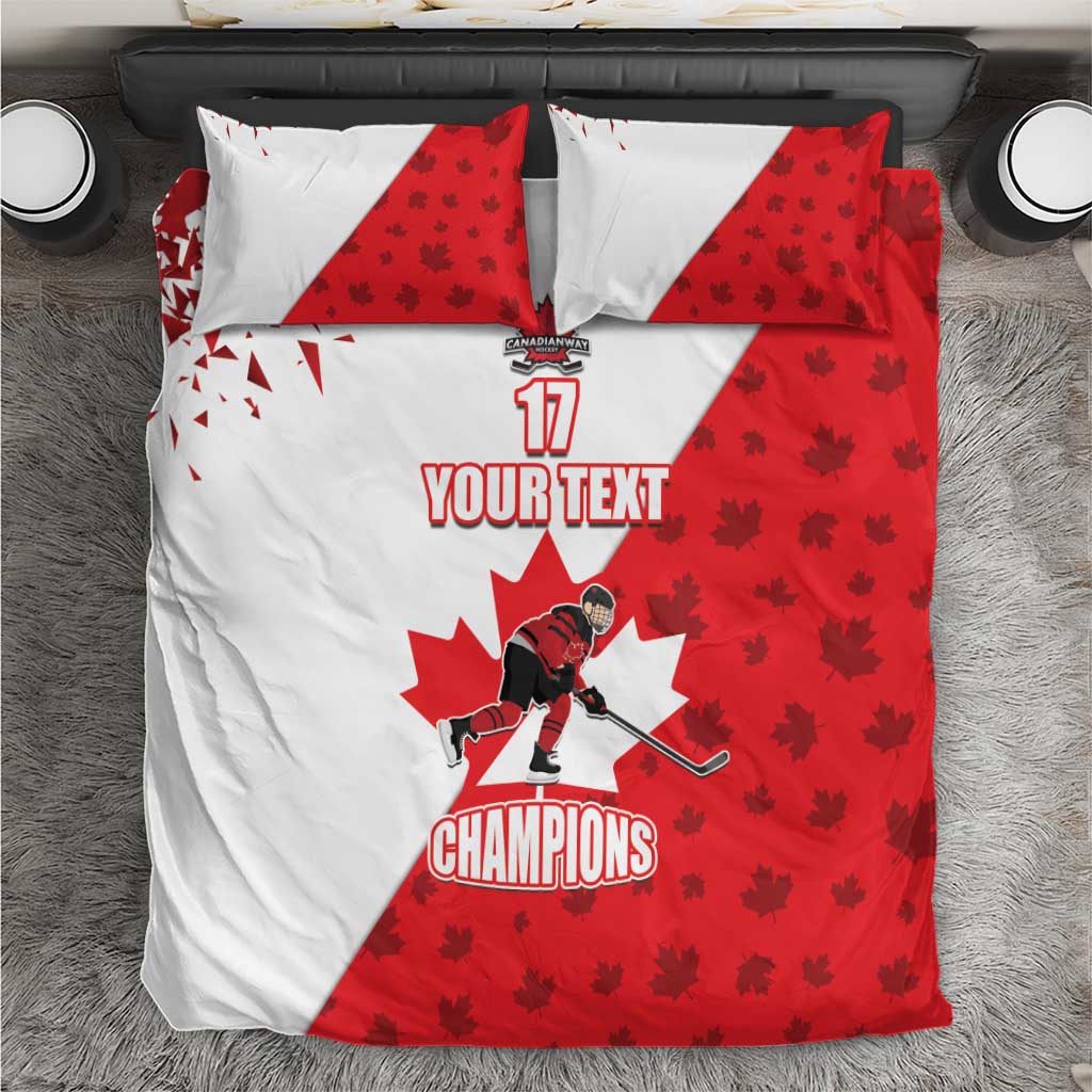 Custom Canada Ice Hockey Champions Forever Bedding Set Sporty Style