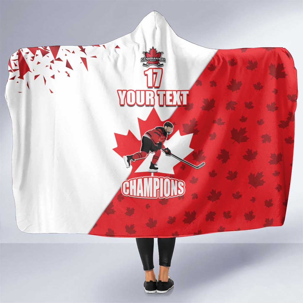 Custom Canada Ice Hockey Champions Forever Hooded Blanket Sporty Style