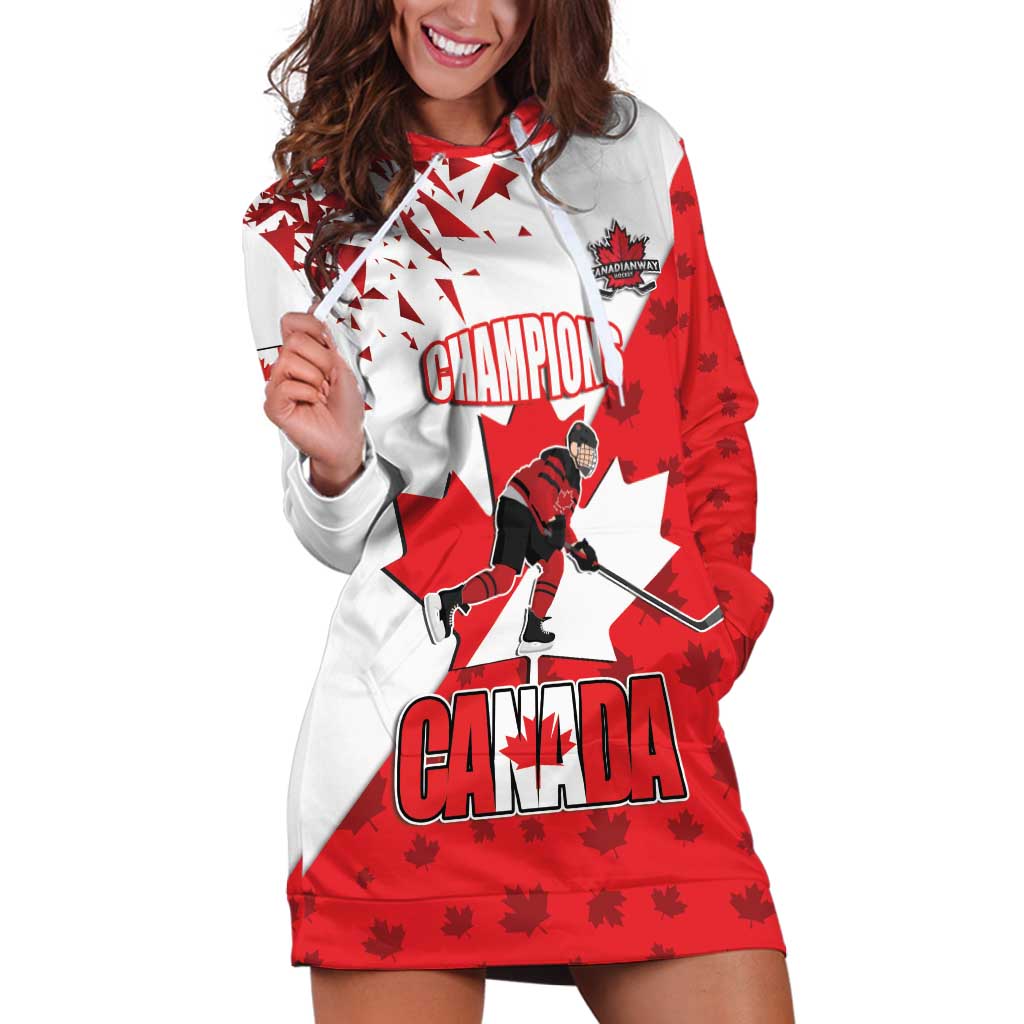 Custom Canada Ice Hockey Champions Forever Hoodie Dress Sporty Style