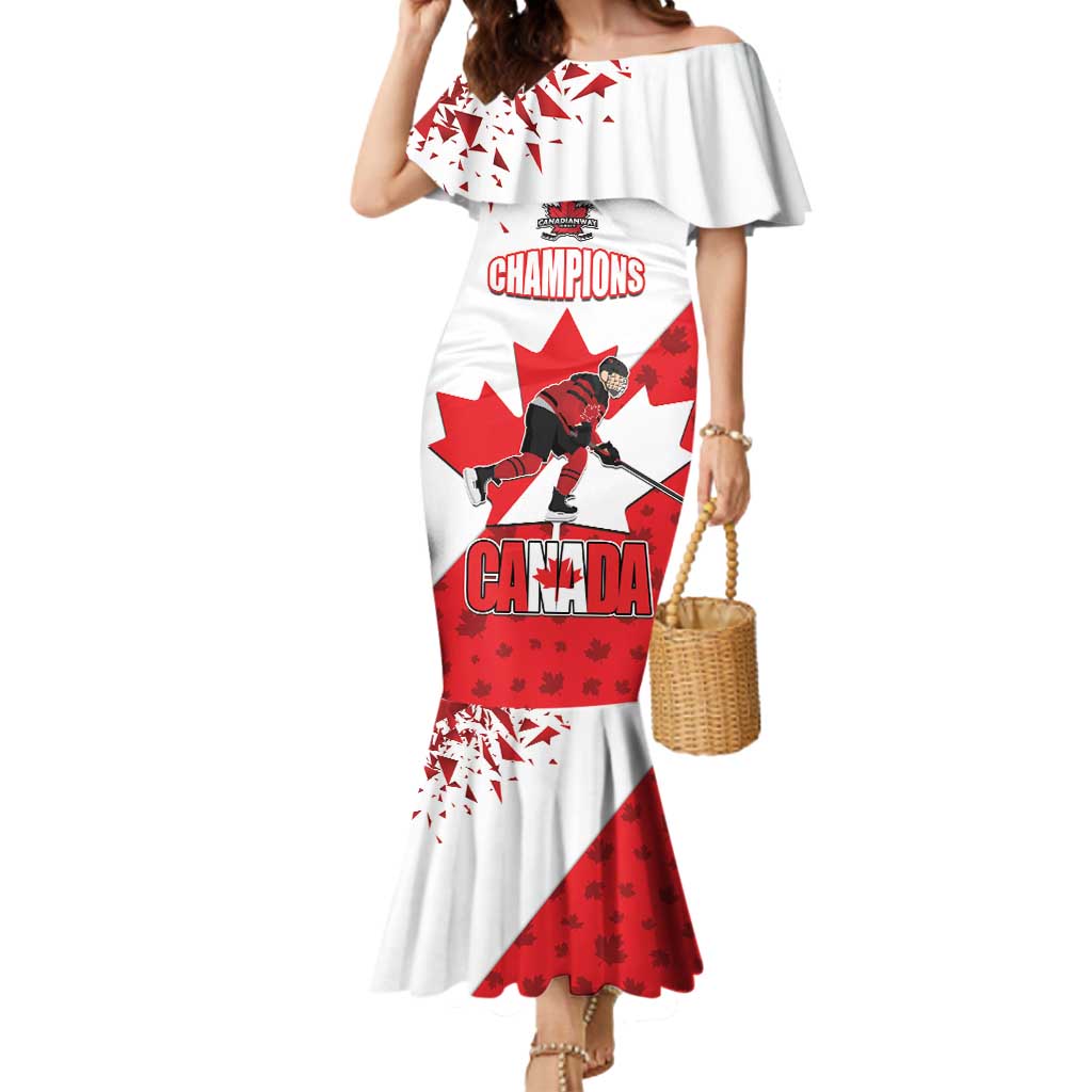 Custom Canada Ice Hockey Champions Forever Mermaid Dress Sporty Style