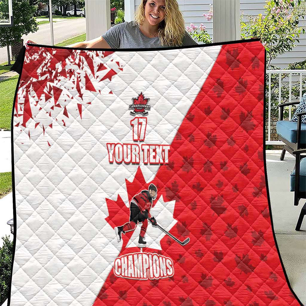 Custom Canada Ice Hockey Champions Forever Quilt Sporty Style