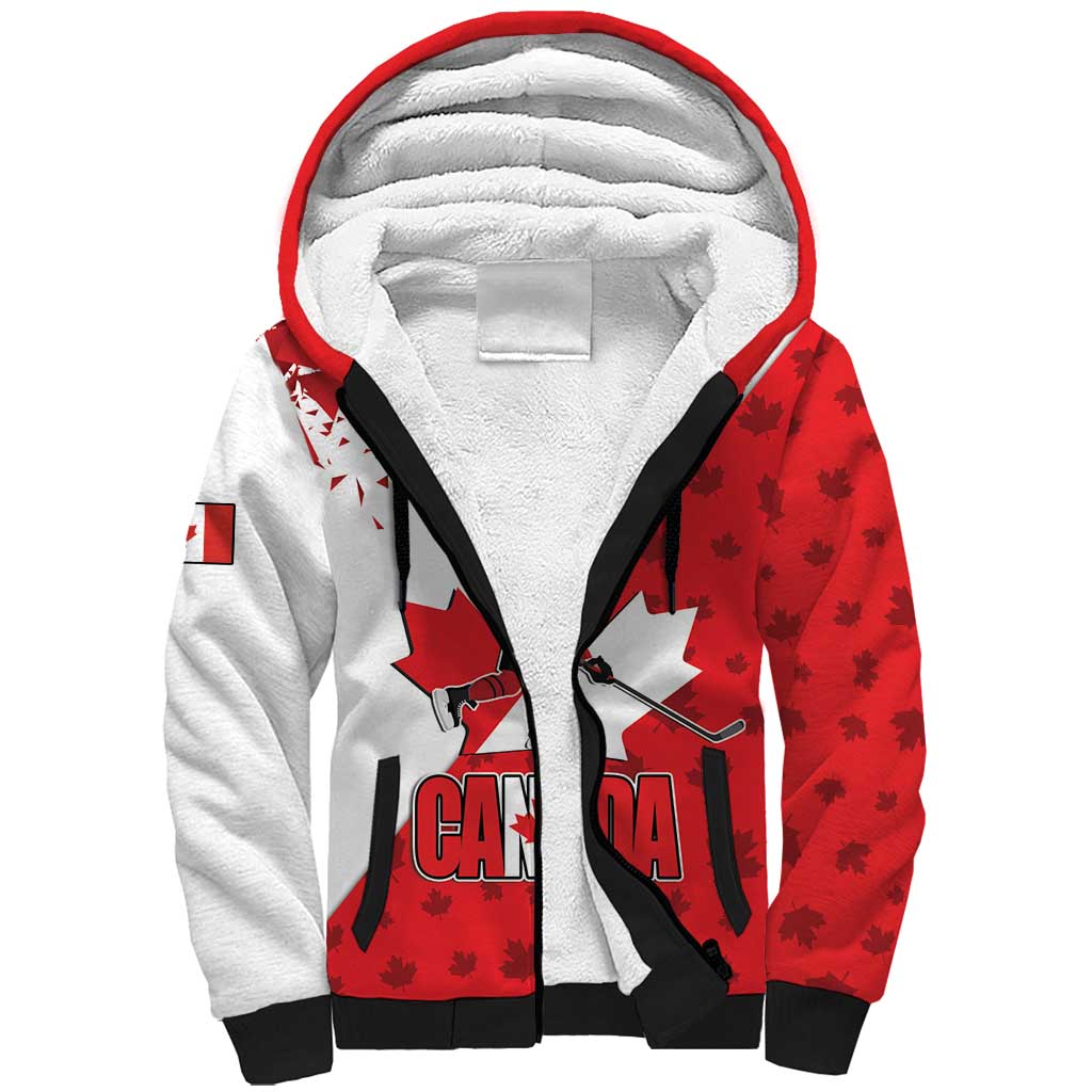 Custom Canada Ice Hockey Champions Forever Sherpa Hoodie Sporty Style