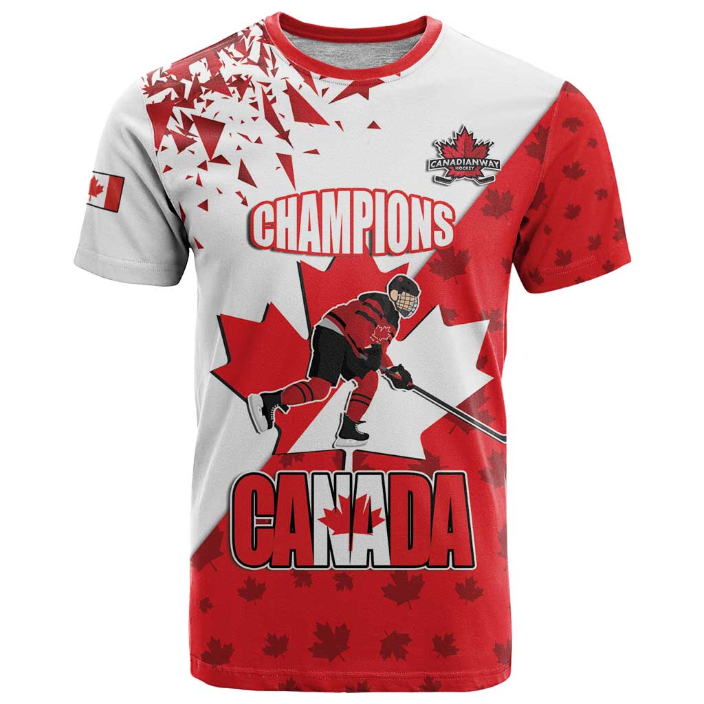 Custom Canada Ice Hockey Champions Forever T Shirt Sporty Style