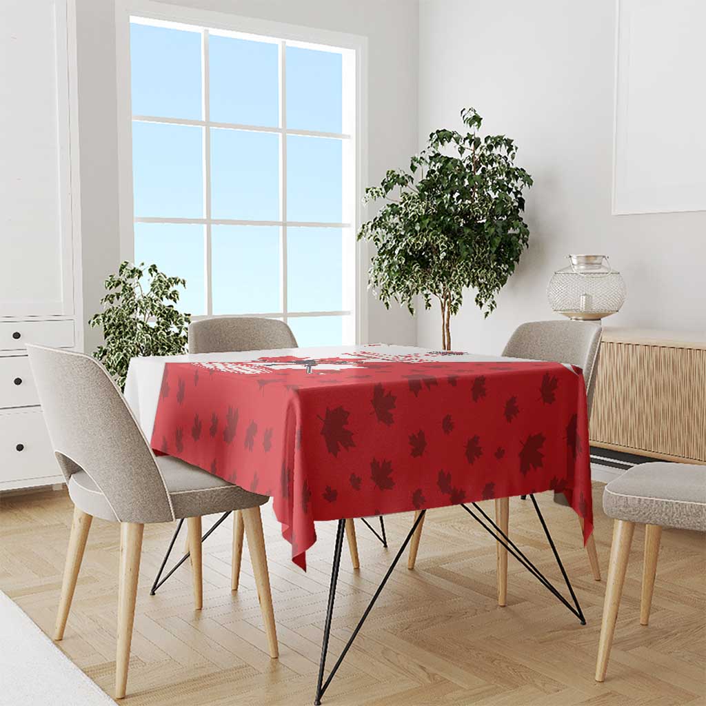 Custom Canada Ice Hockey Champions Forever Tablecloth Sporty Style