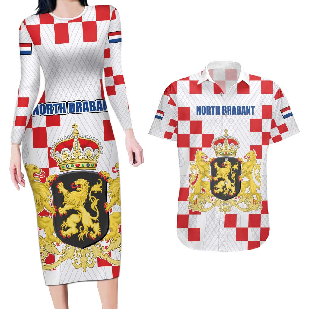 Netherlands North Brabant Province Custom Couples Matching Long Sleeve Bodycon Dress and Hawaiian Shirt