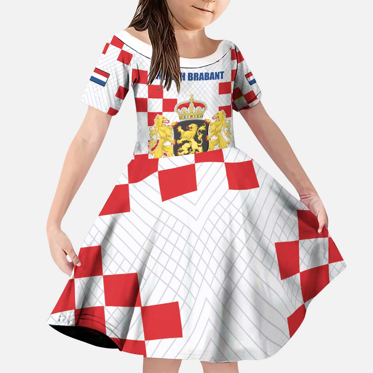 Netherlands North Brabant Province Custom Kid Short Sleeve Dress